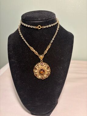 Vintage West Germany Gold-Tone Filigree Necklace